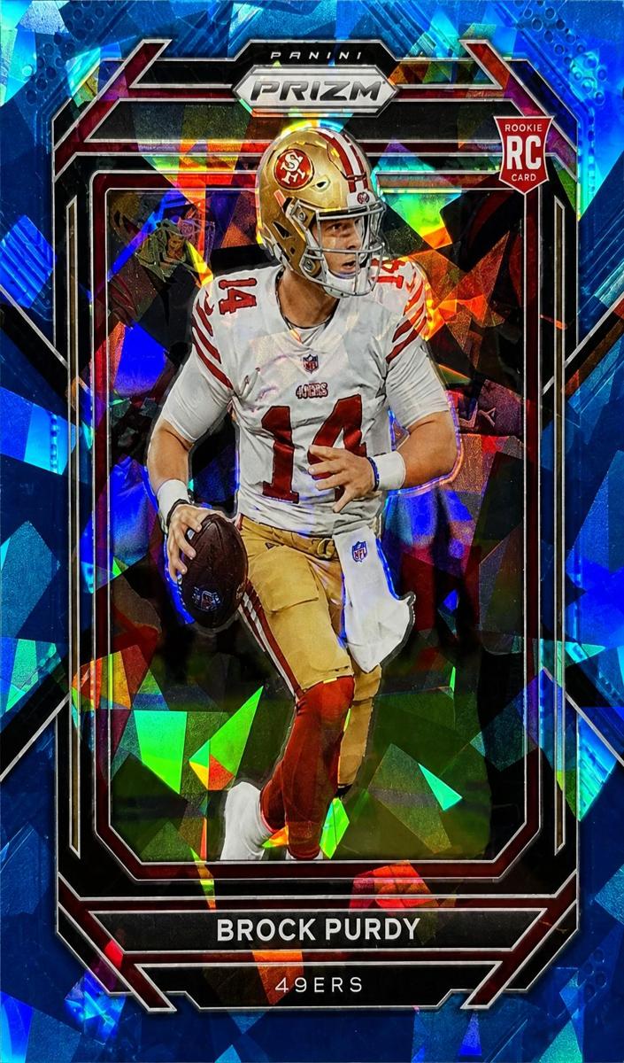 2022 Panini Prizm Football Blue Ice Brock Purdy #353