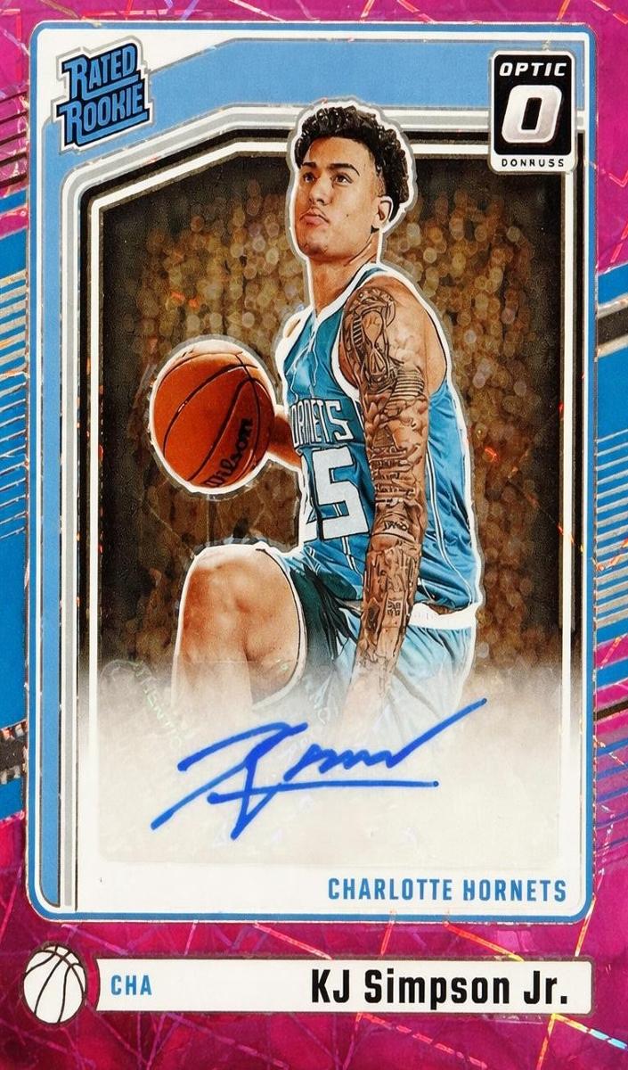 2024 Donruss Optic Basketball Pink Velocity KJ Simpson Jr. #337 PSA 8