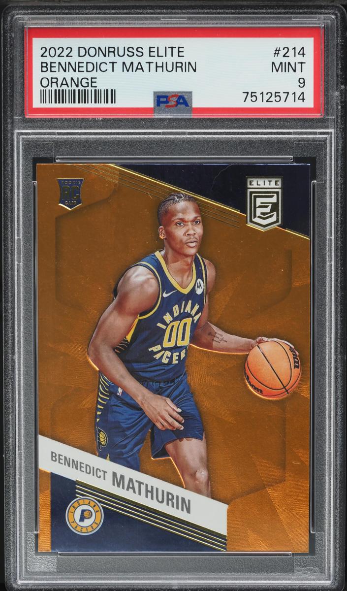 2022 Donruss Elite Basketball Orange Bennedict Mathurin #214 PSA 9