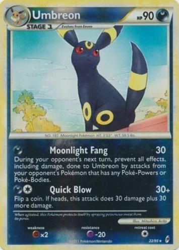 2011 Pokemon HeartGold & SoulSilver Call of Legends Reverse Holo Umbreon #22