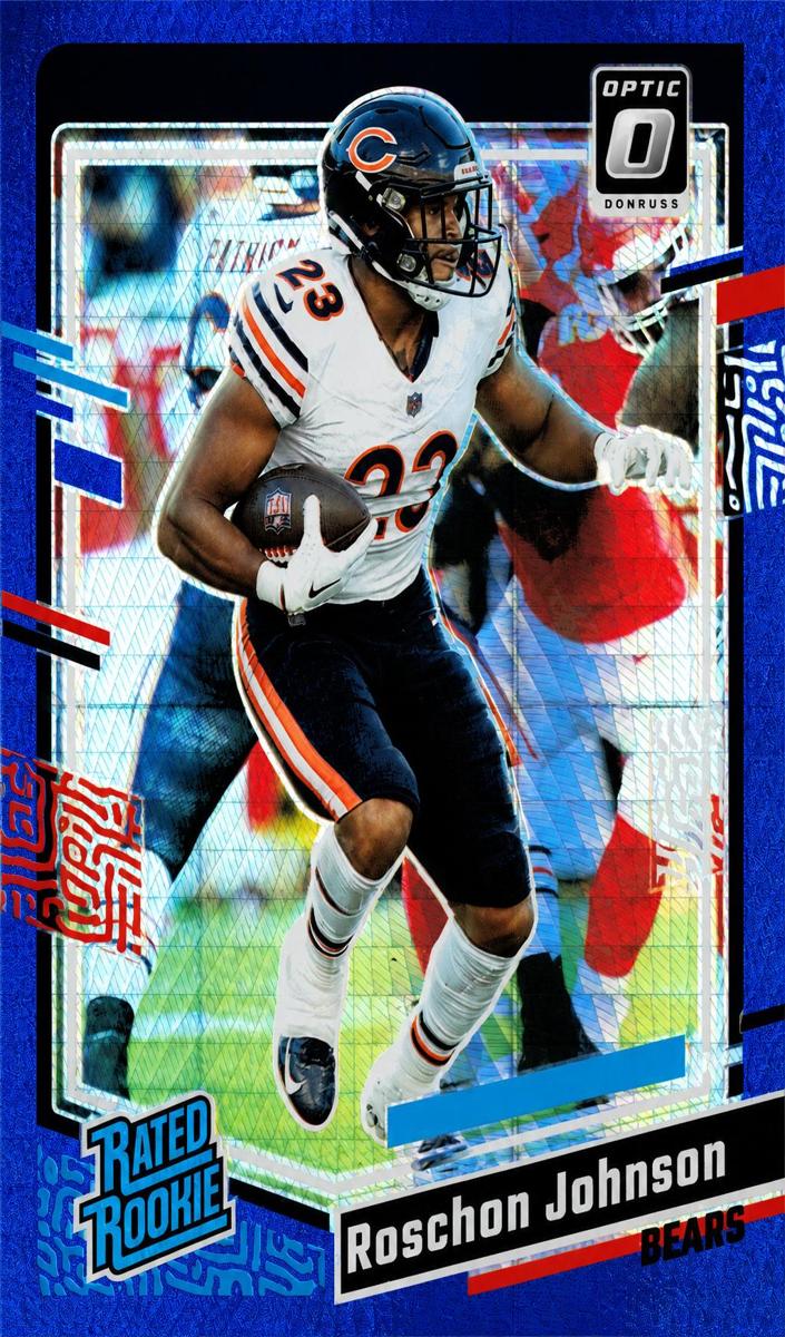 2023 Donruss Optic Football Blue Hyper Roschon Johnson #217 PSA 9