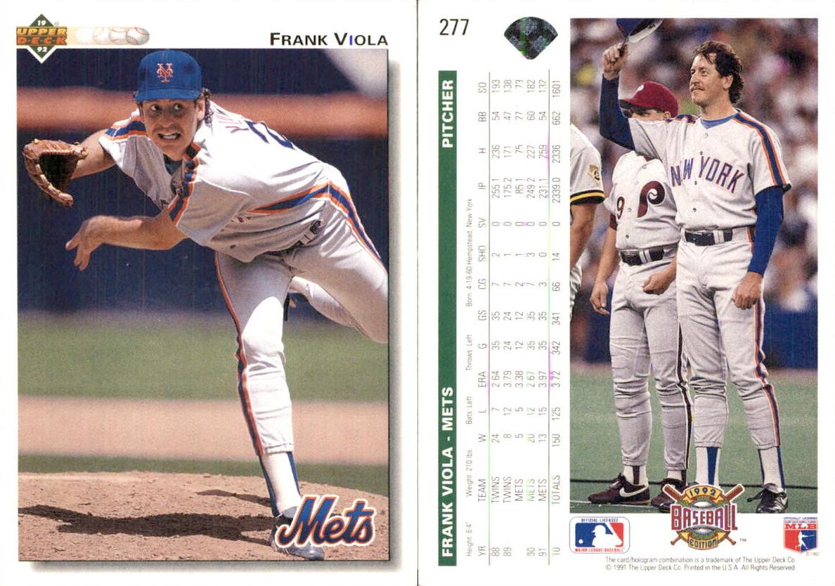 1992 Upper Deck Baseball Frank Viola #277