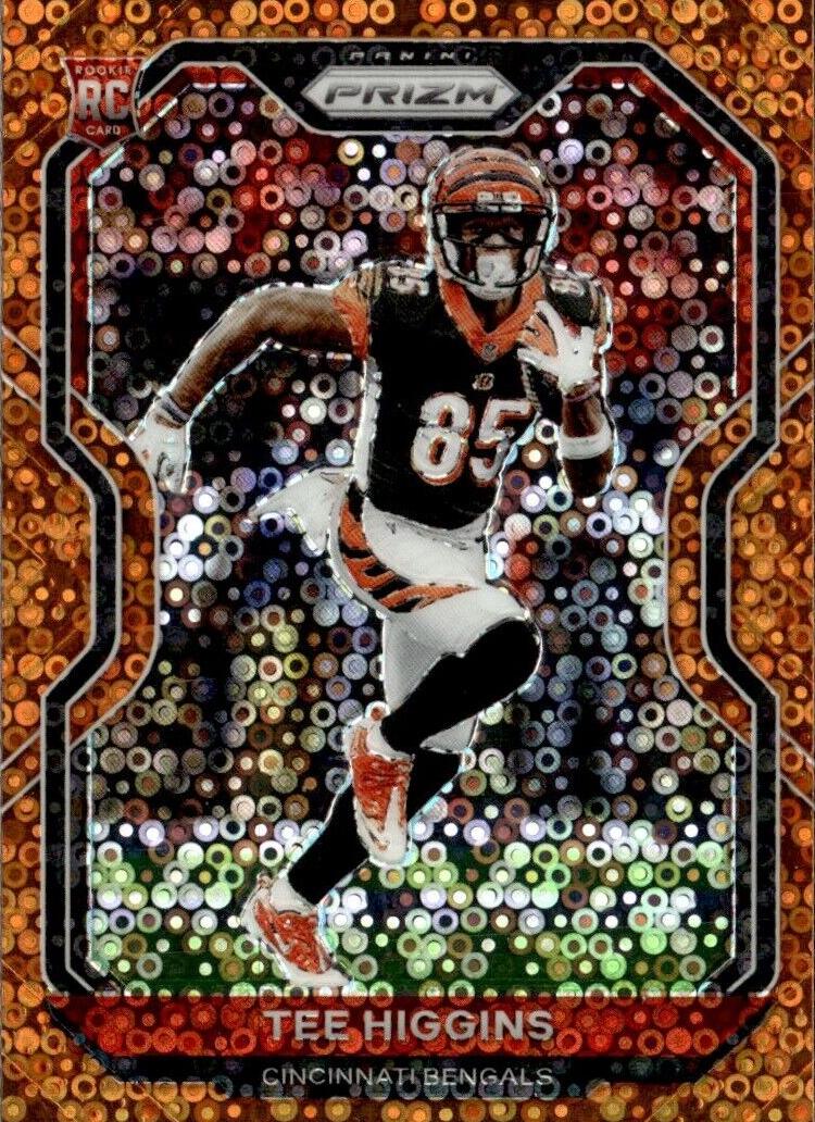 2020 Panini Prizm Football Disco Prizm Tee Higgins #308 HGA 9.5