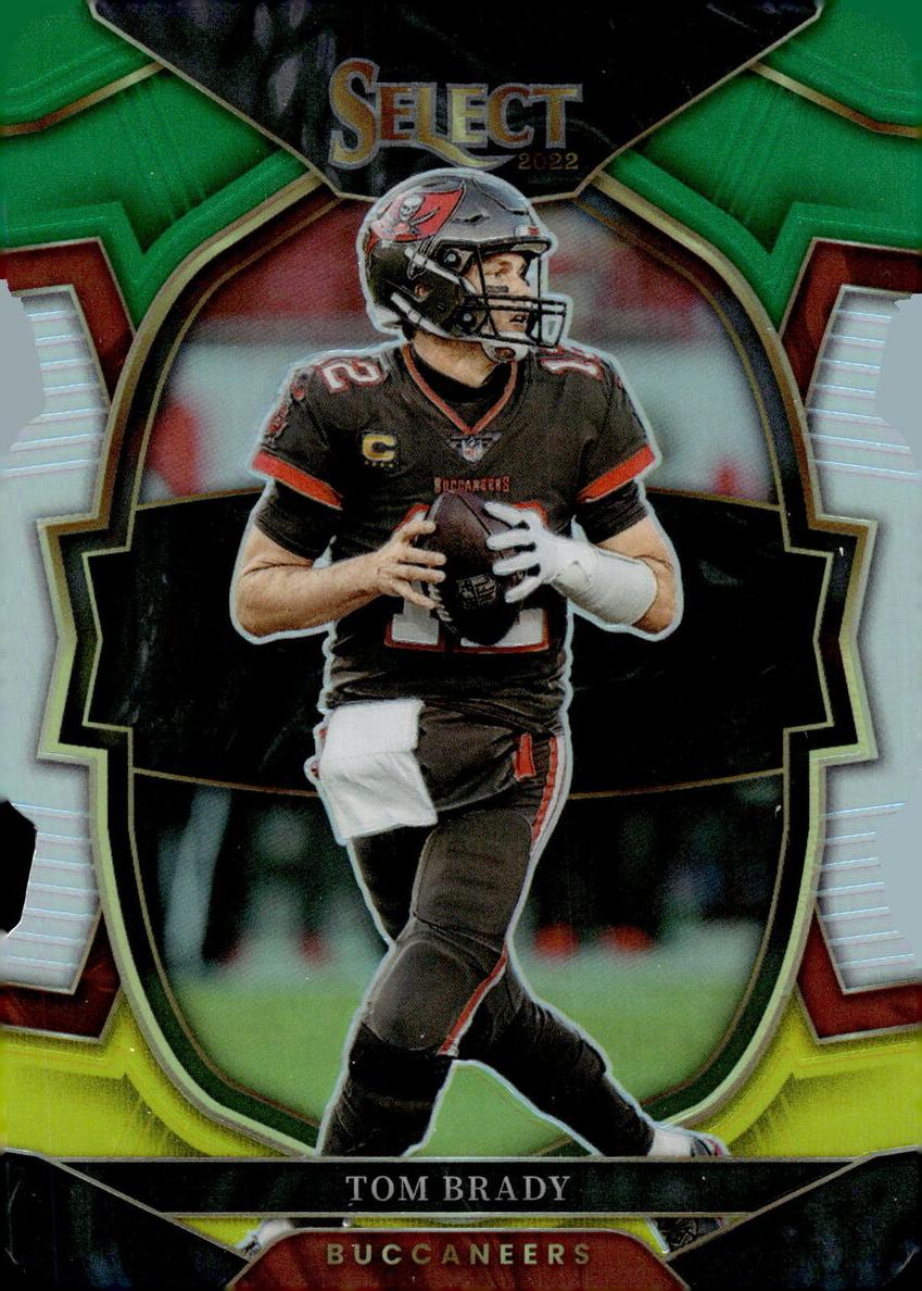 2022 Panini Select Football Green and Yellow Prizm Die-Cut Tom Brady #26 PSA 9