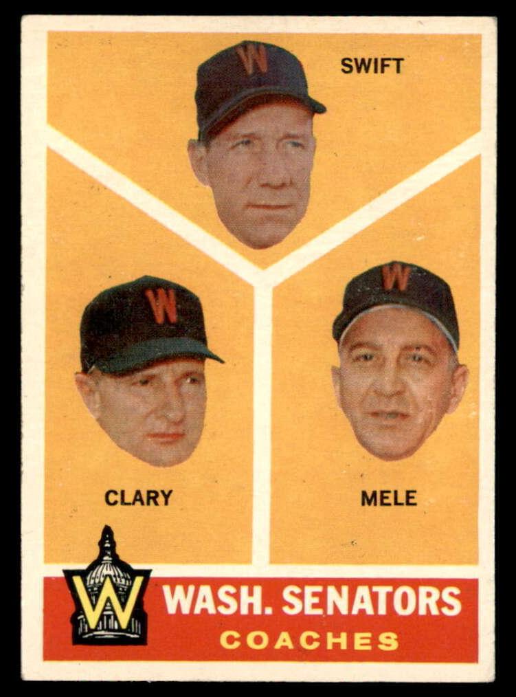 1960 Topps Baseball Senators Coaches #470 PSA 8