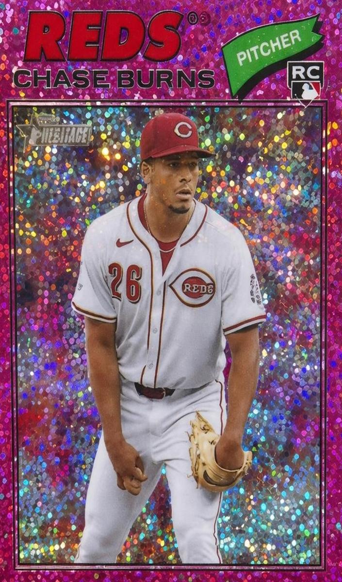 2026 Topps Heritage Baseball Pink Sparkle Refractor Chase Burns #212