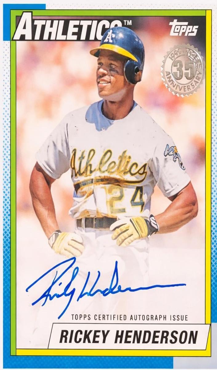 2025 Topps Baseball Rickey Henderson #90AU-RH PSA 9