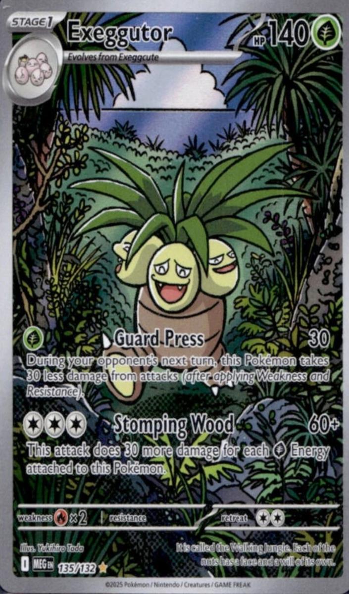 2025 Pokemon Mega Evolution Exeggutor #135 RAW Ungraded