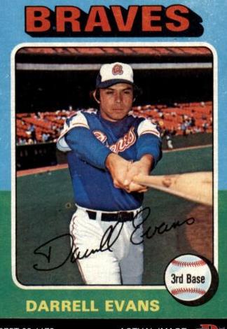 1975 Topps Baseball Darrell Evans #475