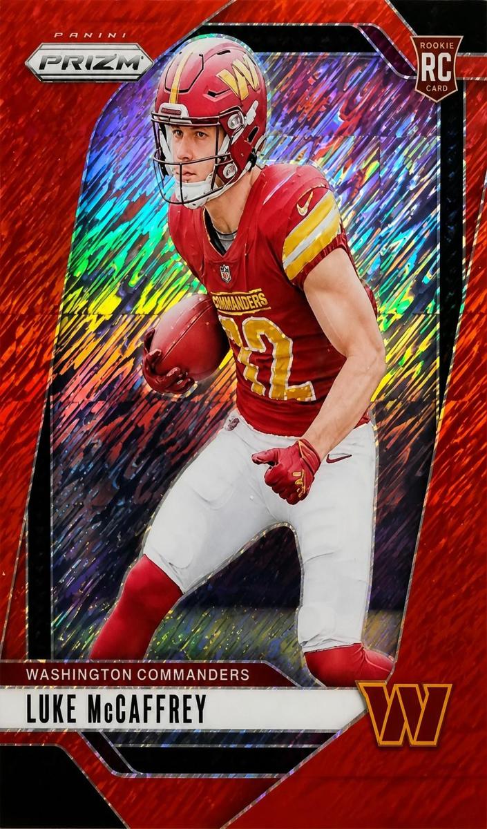 2024 Panini Prizm Football Red Shimmer Luke McCaffrey #367