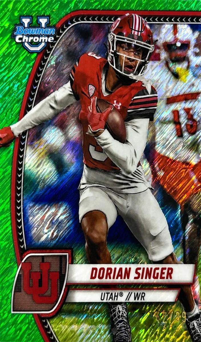 2024 Bowman Chrome University Football Green Refractor Dorian Singer #68