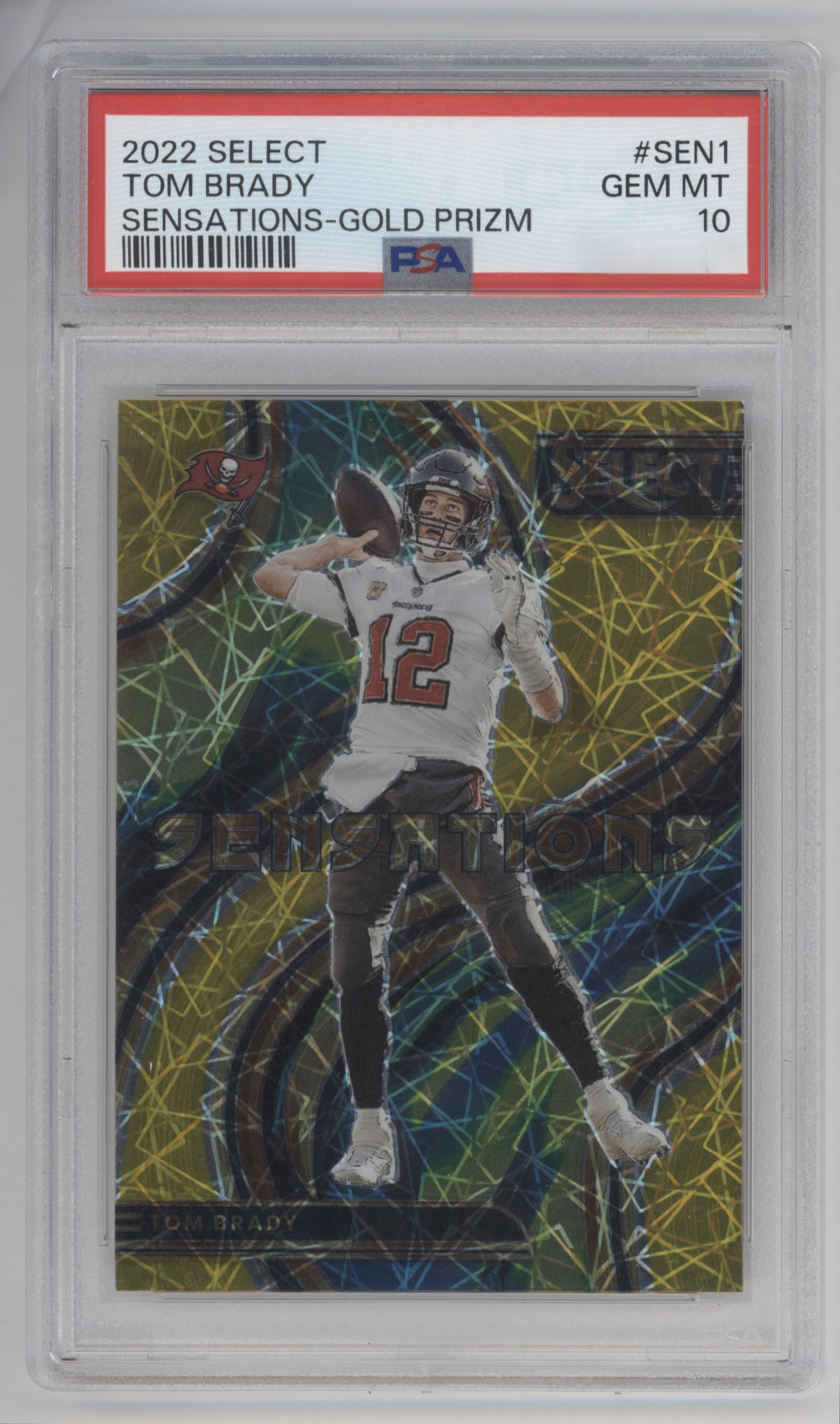 2022 Panini Select Football Gold Tom Brady #SEN-1 PSA 9