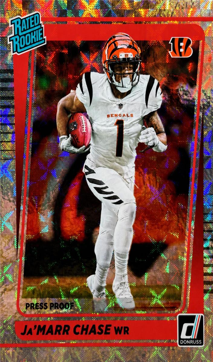 2021 Panini Donruss Football Press Proof Hyper Ja'Marr Chase #262 CGC 8.5