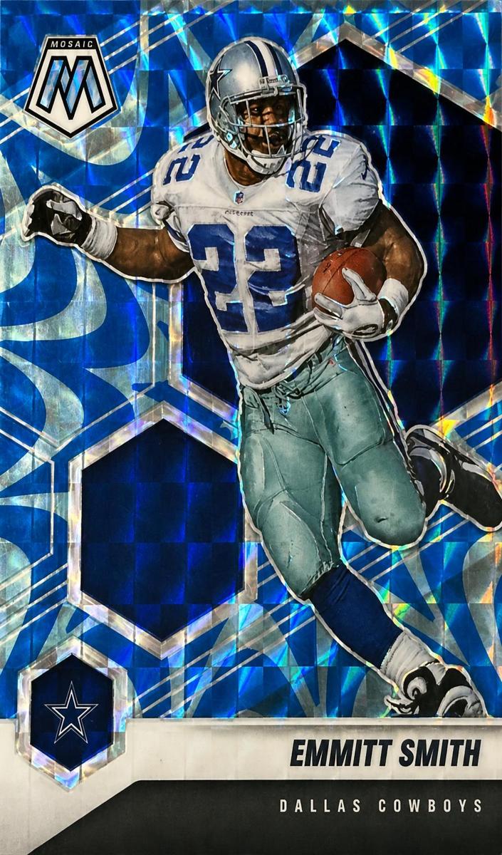2021 Panini Mosaic Football Reactive Blue Emmitt Smith #64 PSA 9