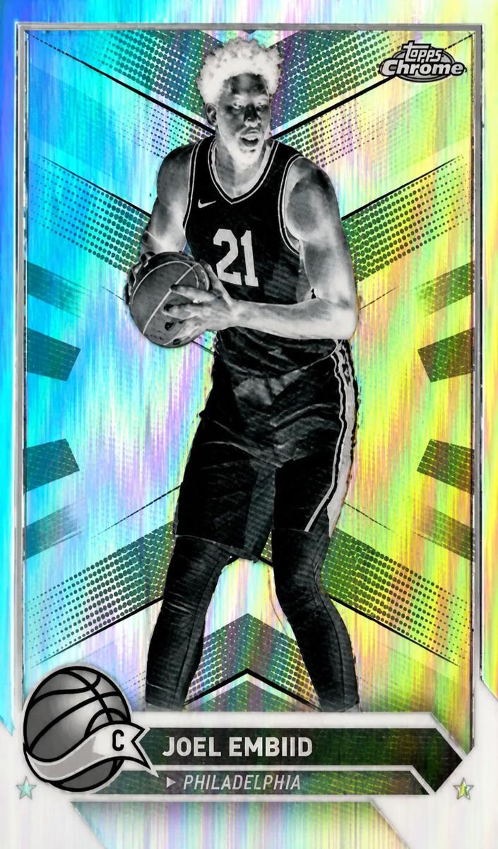 2023 Topps Chrome Basketball Negative Refractor Joel Embiid #100