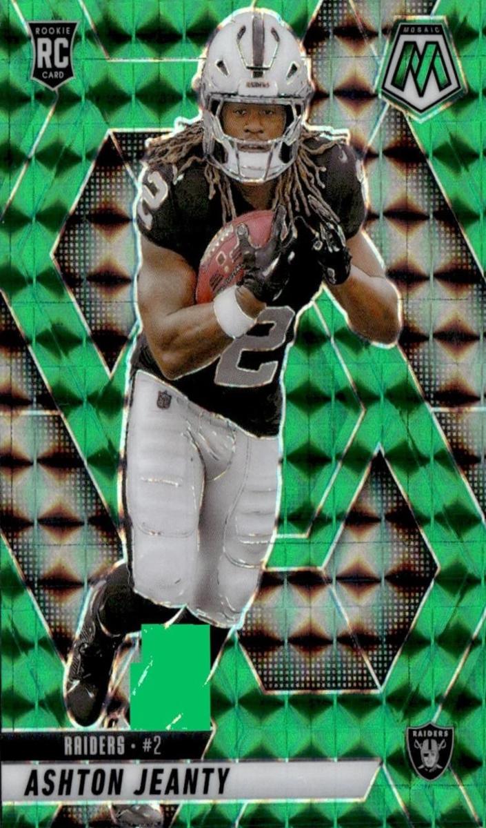 2025 Panini Mosaic Football Green Ashton Jeanty #345 PSA 9