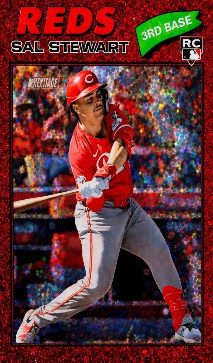 2026 Topps Heritage Baseball Burgundy Sparkle Refractor Sal Stewart #221