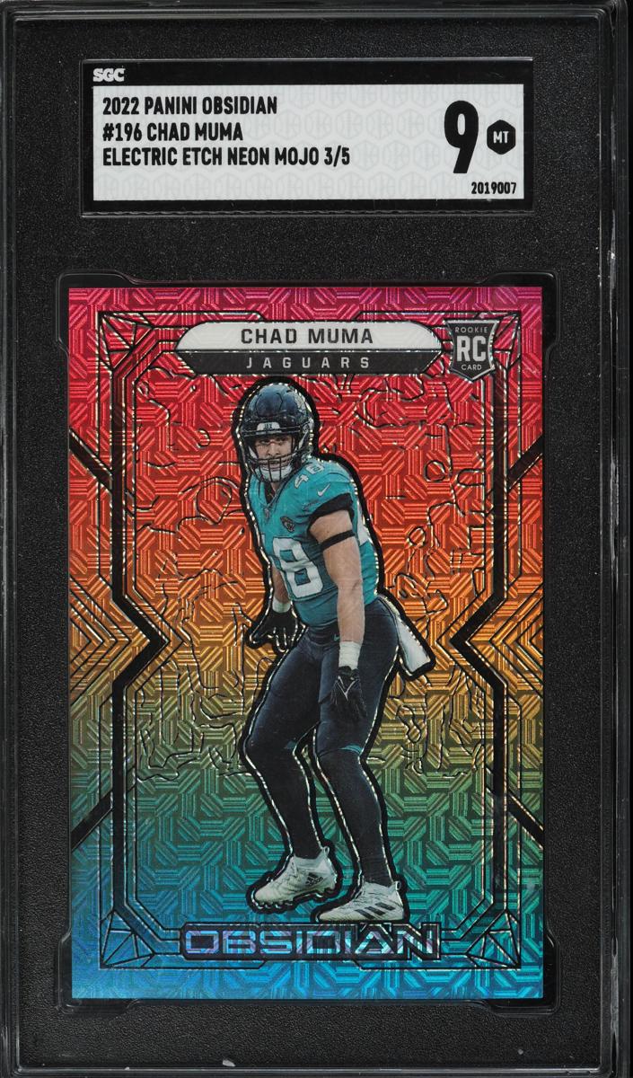 2022 Panini Obsidian Football Electric Etch Neon Mojo Chad Muma #196 SGC 8.5