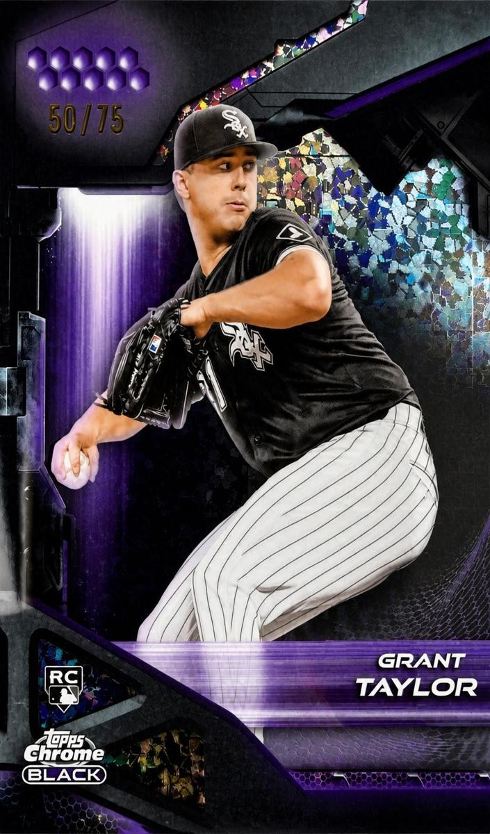 2026 Topps Chrome Black Baseball Purple Mini-Diamond Refractor Grant Taylor #190