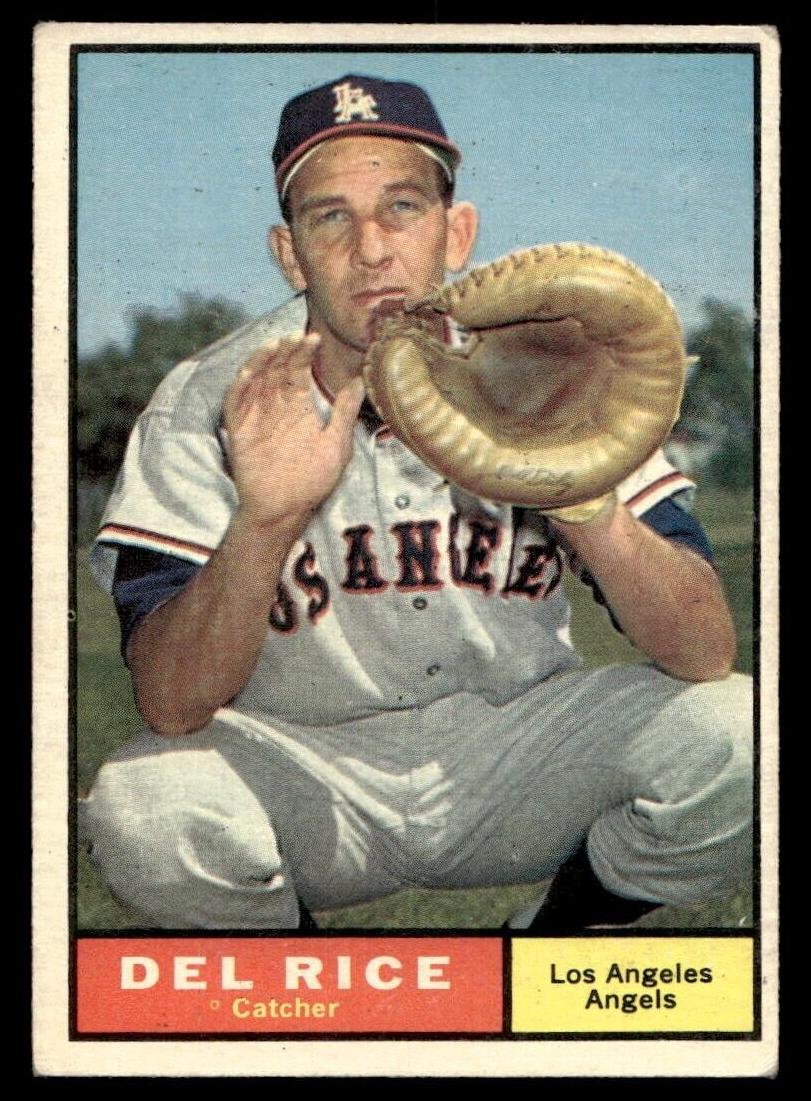 1961 Topps Baseball Del Rice #448 PSA 8