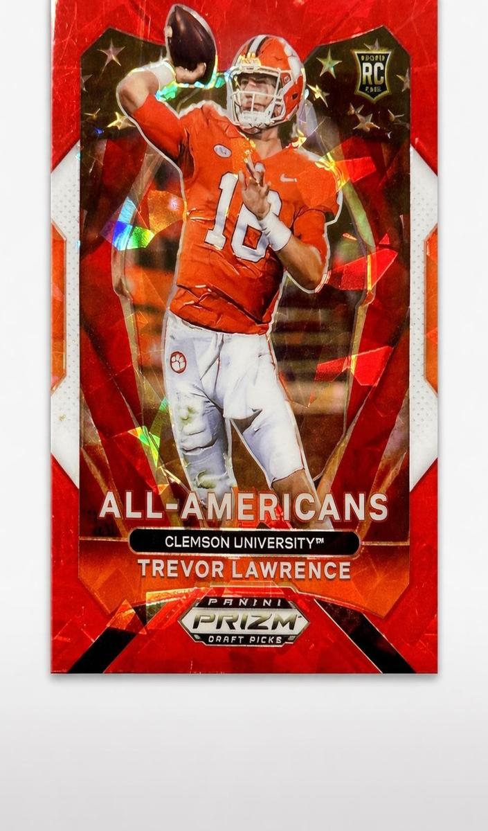 2021 Panini Prizm Draft Picks Football Red Ice Trevor Lawrence #181 PSA 9