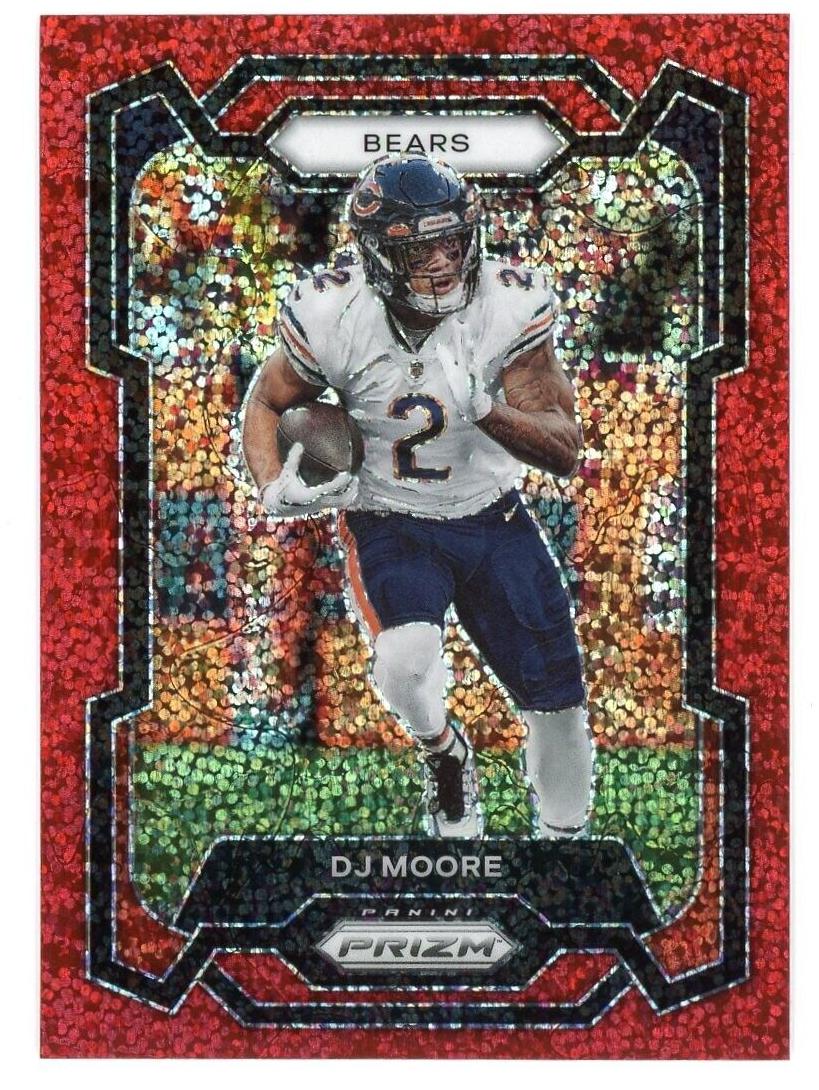 2023 Panini Prizm Football Red Sparkle DJ Moore #47 PSA 10