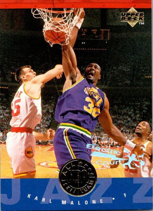 1995 Upper Deck Basketball Electric Court Karl Malone #166 PSA 9