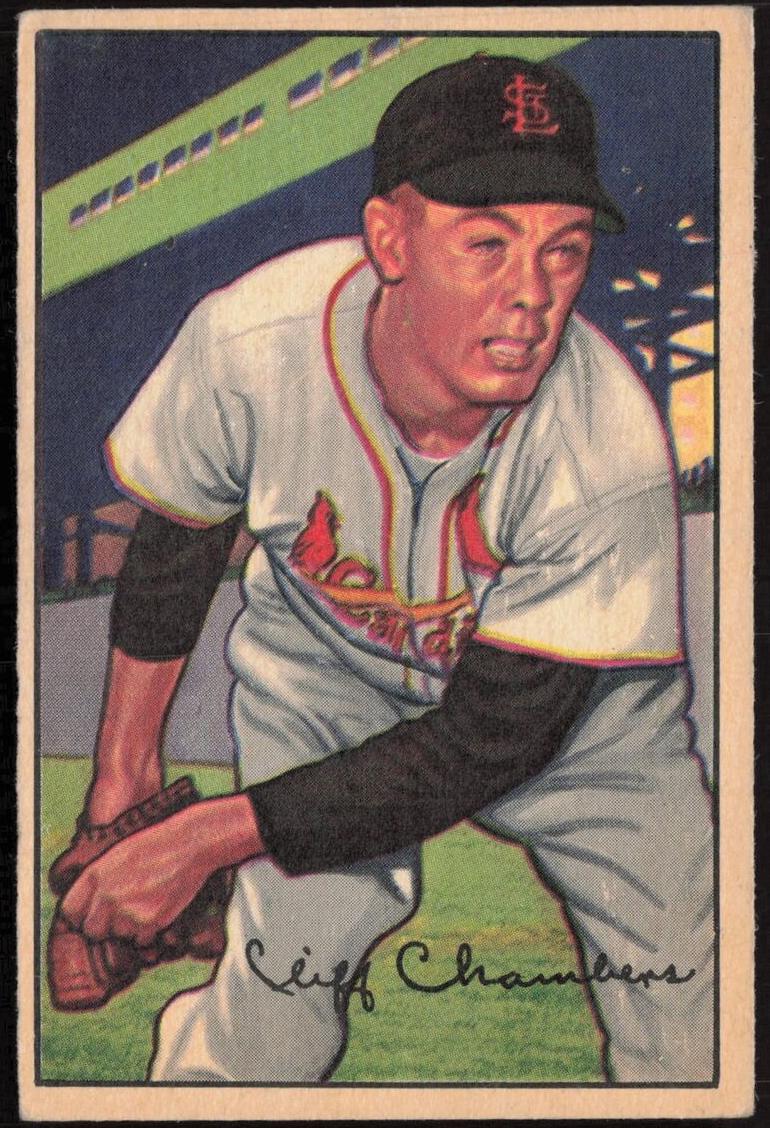 1952 Bowman Baseball Cliff Chambers #14