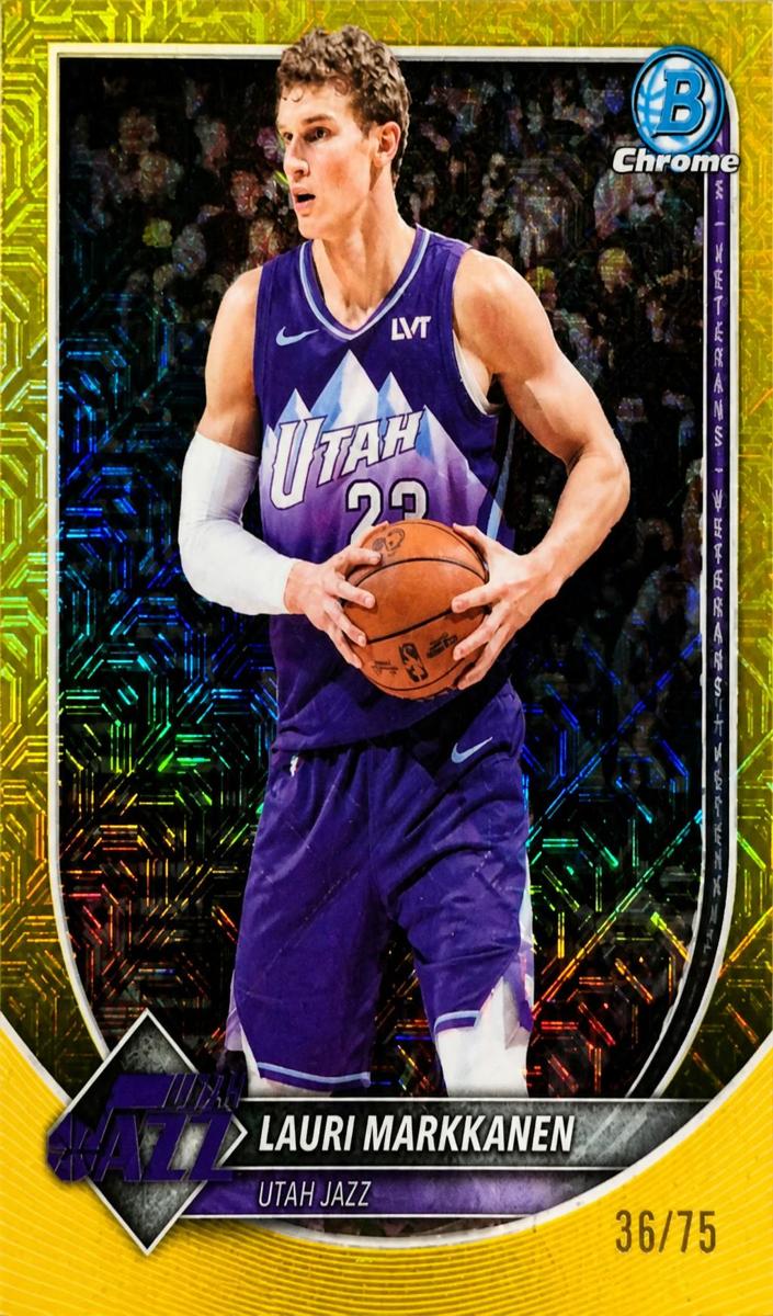 2025 Bowman Mega Box Basketball Yellow Mojo Refractor Lauri Markkanen #BCV-112