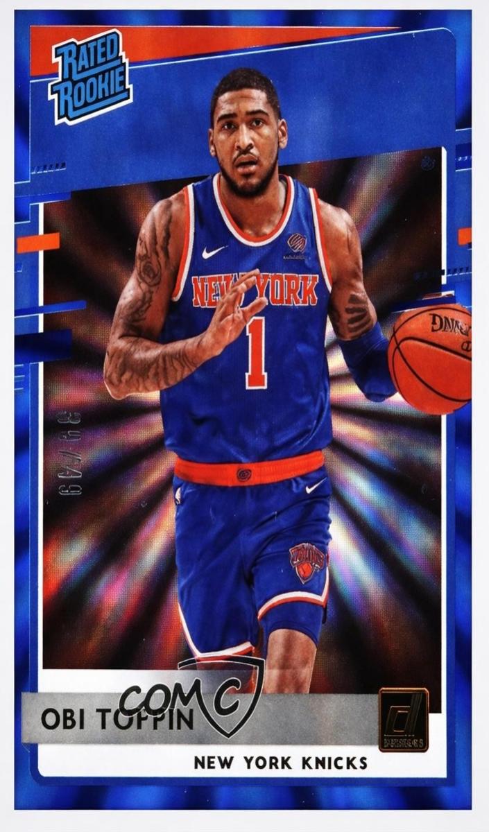 2020 Panini Donruss Basketball Holo Blue Laser Obi Toppin #229 PSA 10