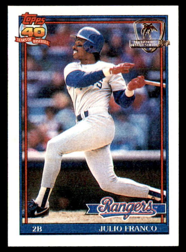 1991 Topps Baseball Julio Franco #775 PSA 9