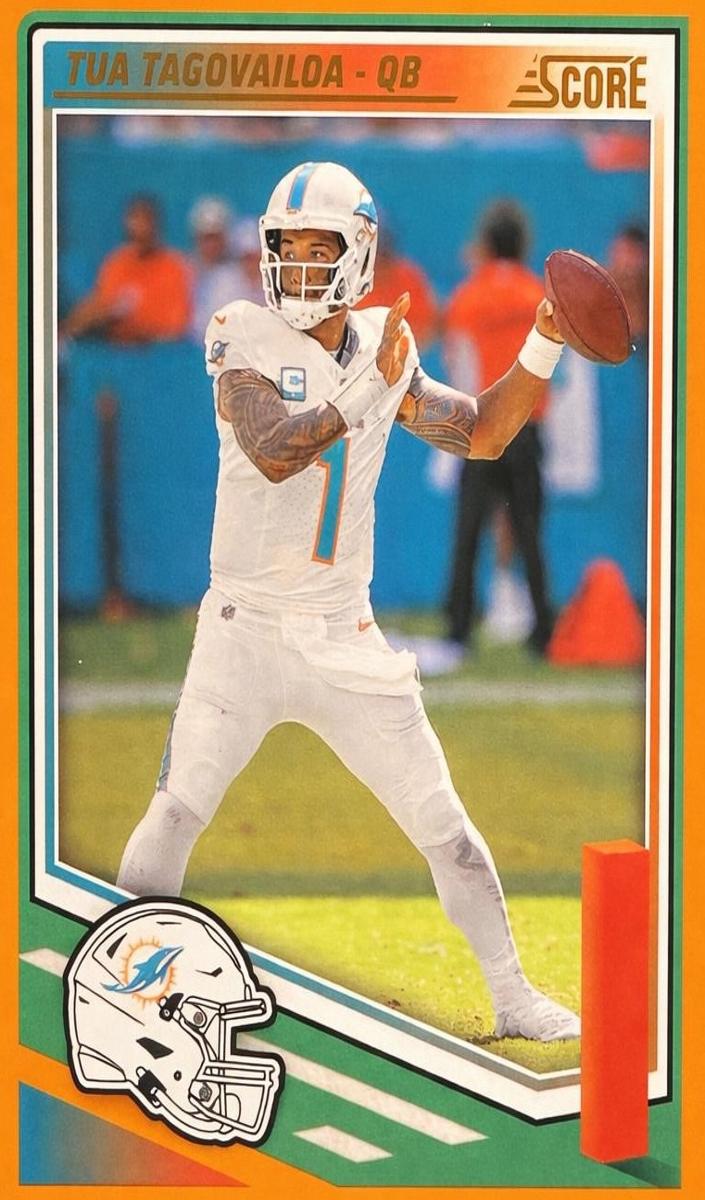 2025 Panini Score Football Orange Tua Tagovailoa #25