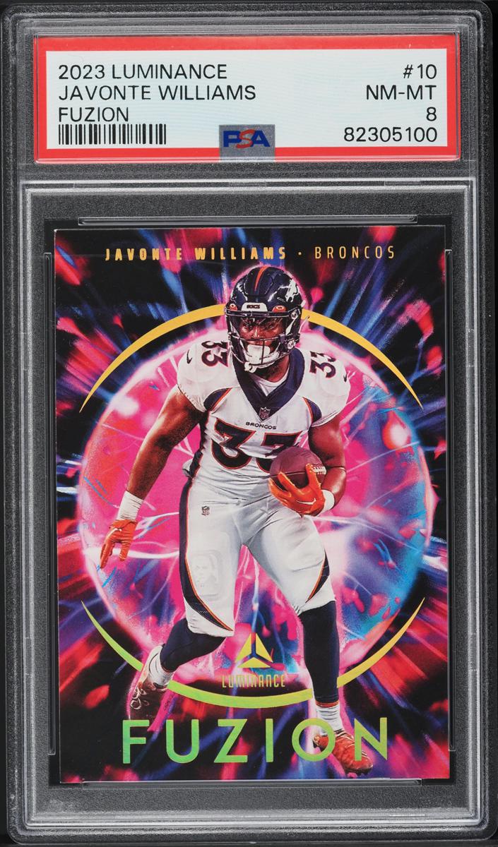 2023 Panini Luminance Football Javonte Williams #10 PSA 8