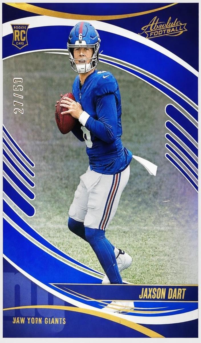 2025 Panini Absolute Football Spectrum Blue Jaxson Dart #137 CGC AUTH
