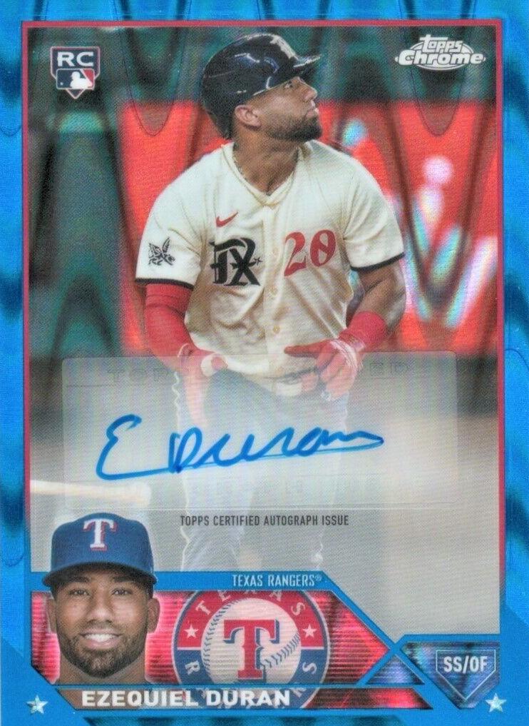 2023 Topps Chrome Update Baseball Blue Raywave Ezequiel Duran #AC-ED PSA 9