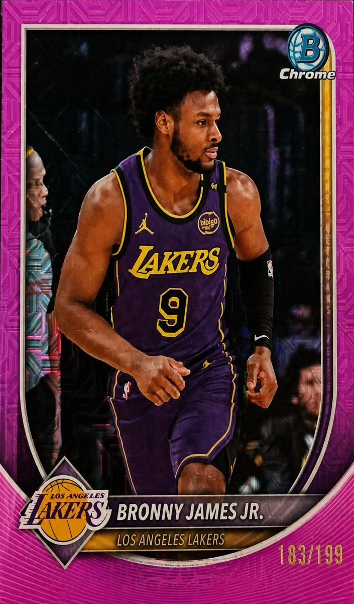 2025 Bowman Mega Box Basketball Pink Mojo Refractor Bronny James Jr. #BCV-122