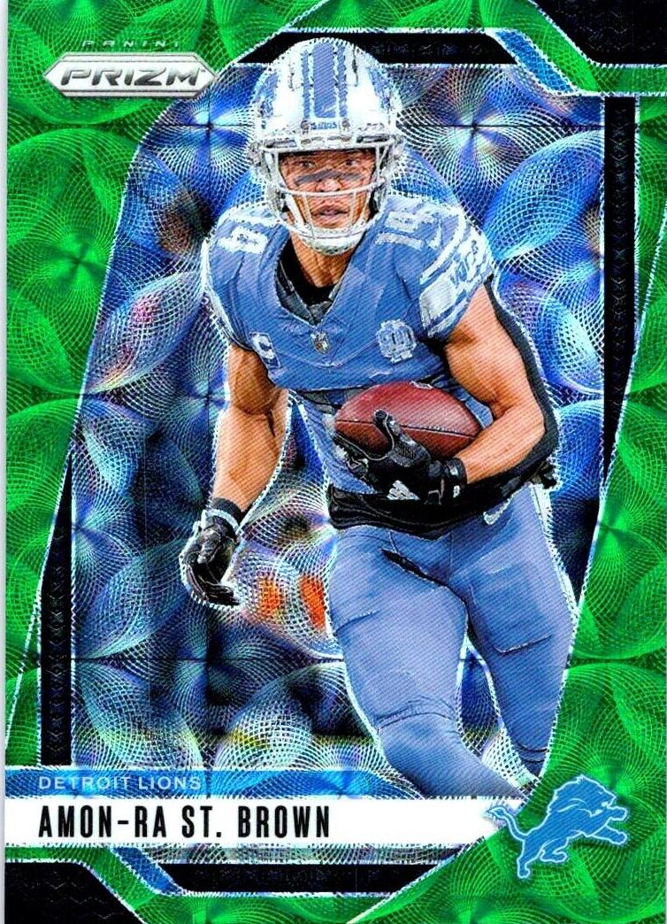 2024 Panini Prizm Football Green Scope Amon-Ra St. Brown #95
