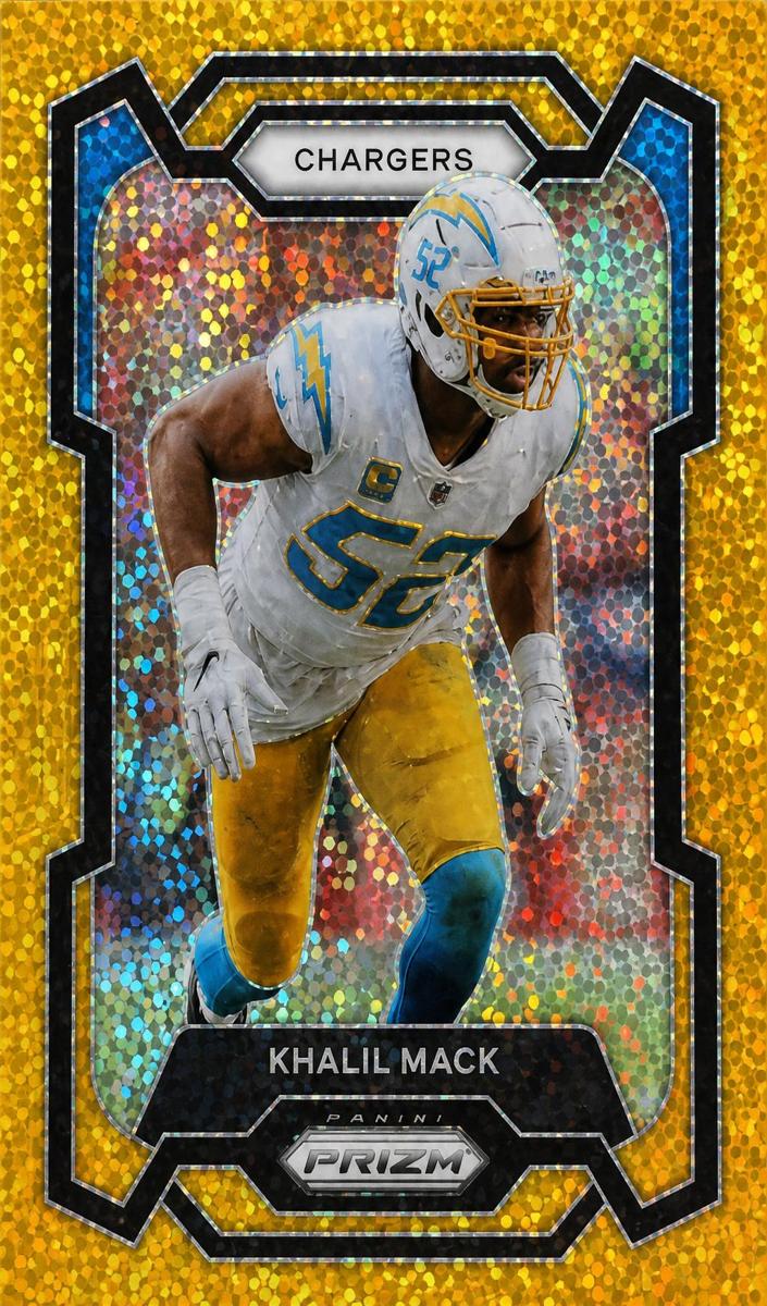 2023 Panini Prizm Football Gold Sparkle Khalil Mack #160 PSA 9