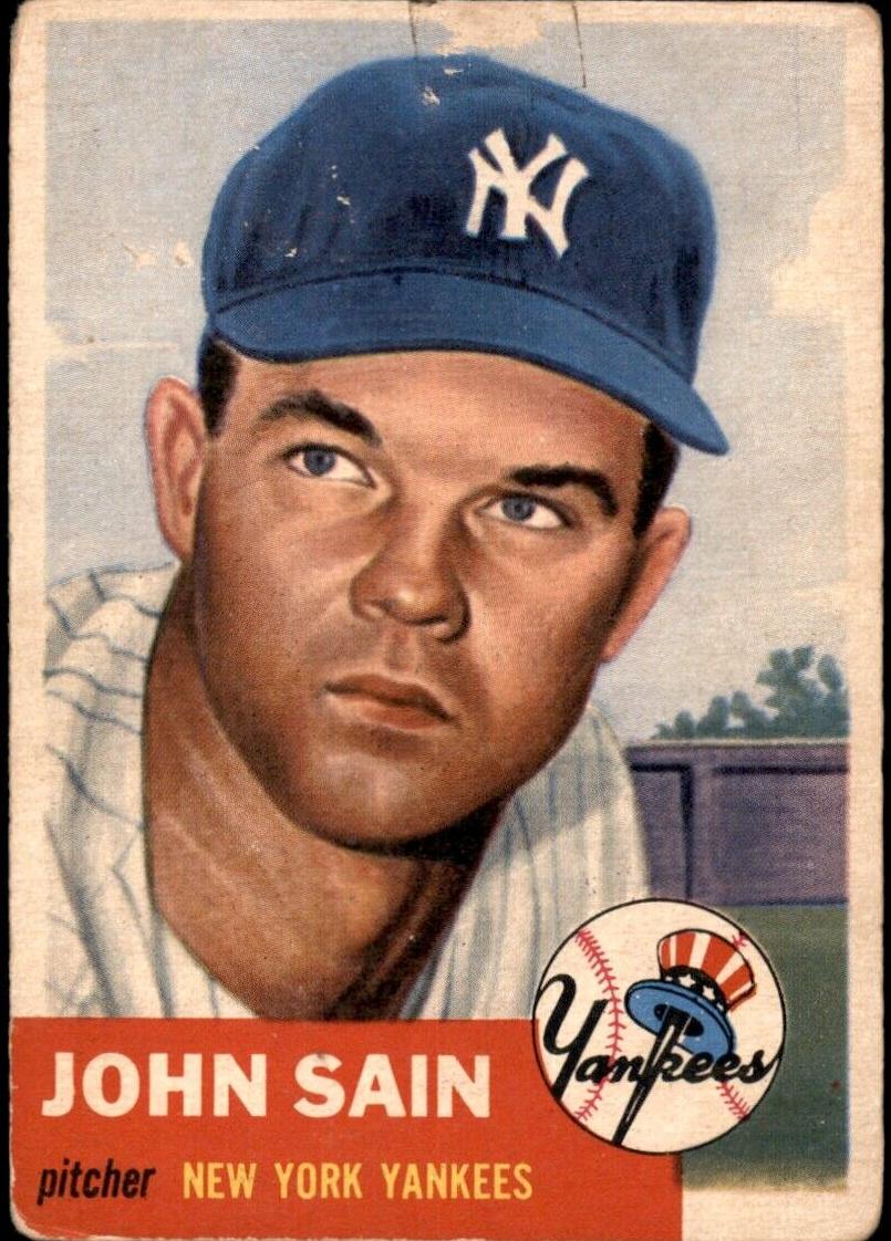 1953 Topps Baseball Johnny Sain #119 PSA 6