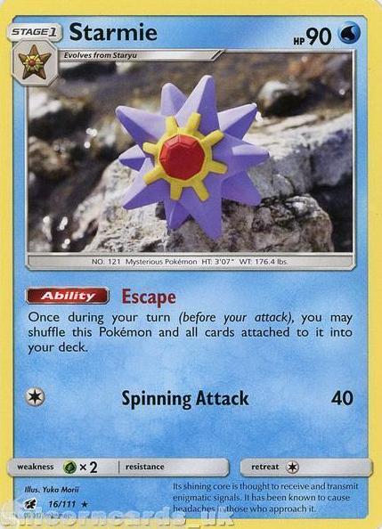 2017 Pokemon Sun & Moon Crimson Invasion Starmie #16 PSA 8