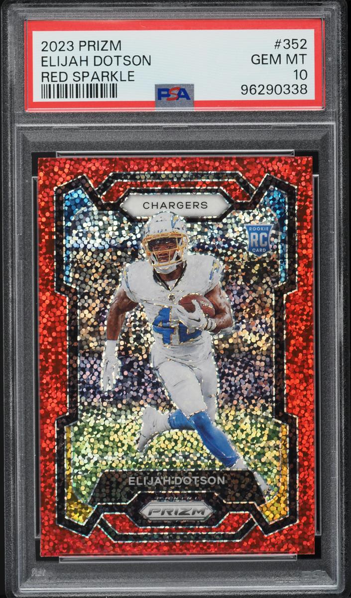 2023 Panini Prizm Football Red Sparkle Elijah Dotson #352 PSA 9