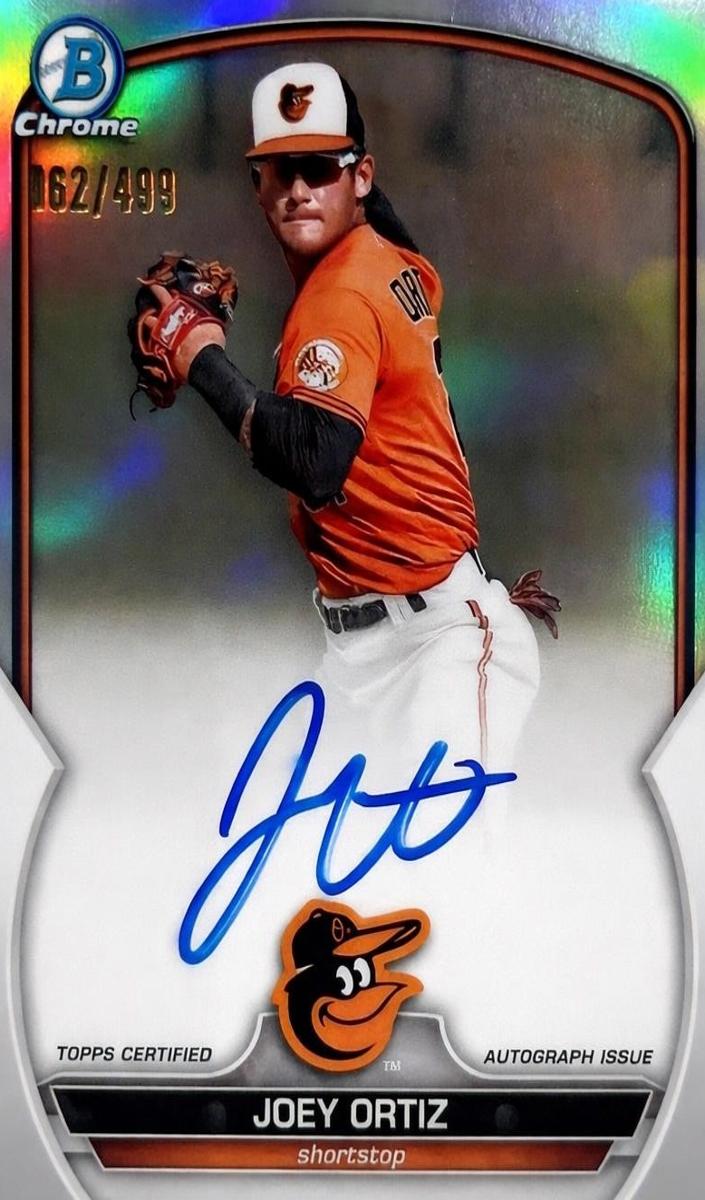 2023 Bowman Chrome Prospects Baseball Refractor Joey Ortiz #CPA-JOR PSA 9