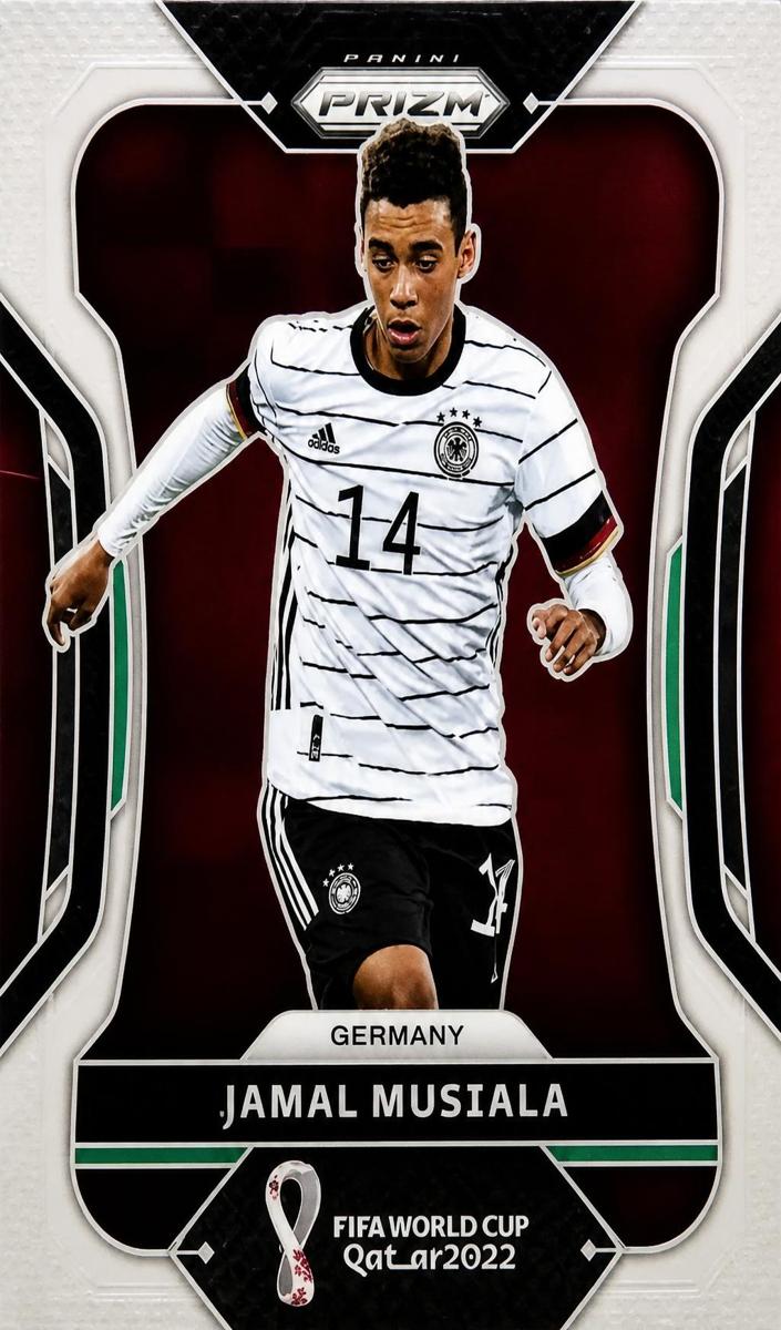 2022 Panini Prizm FIFA World Cup Qatar Soccer Silver Jamal Musiala #108 PSA 9