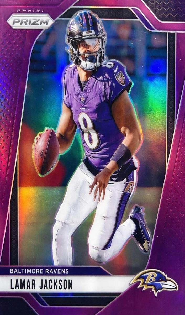 2024 Panini Prizm Football Purple Lamar Jackson #19 PSA 9