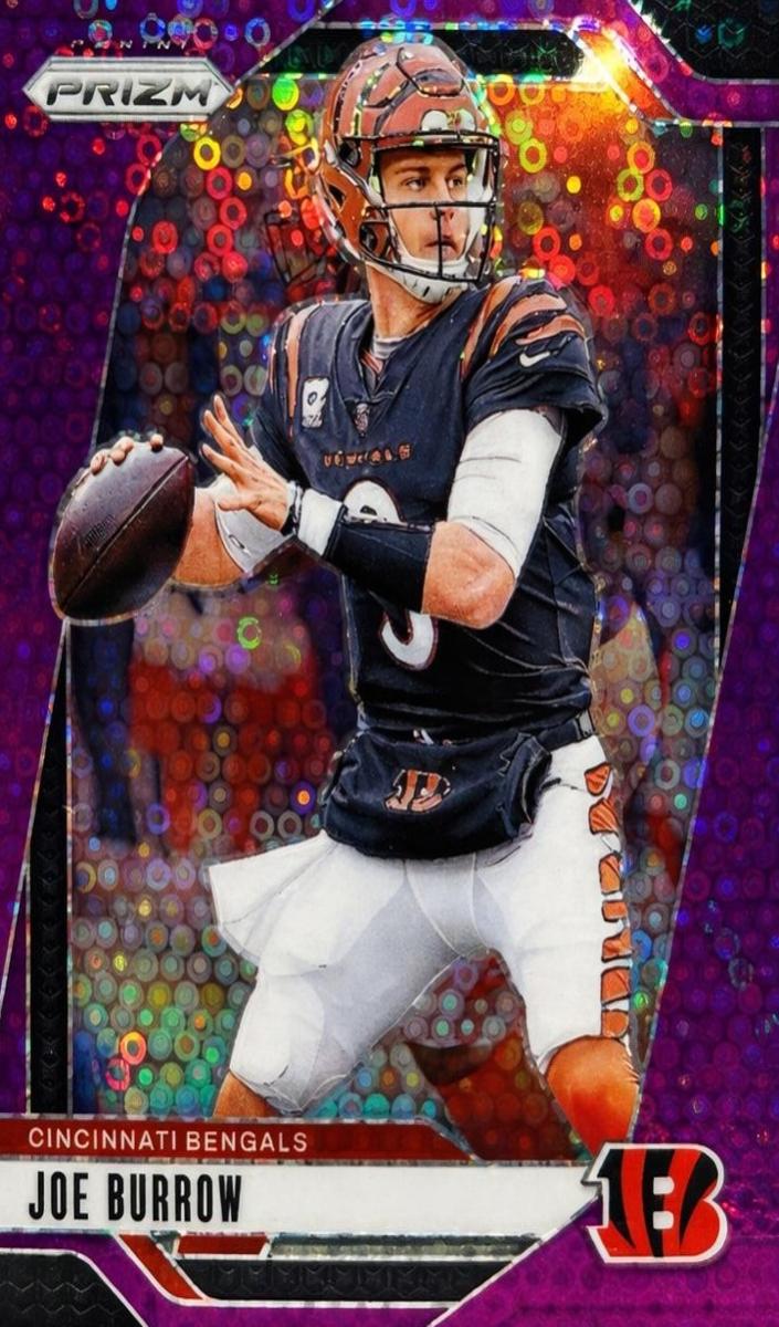 2024 Panini Prizm Football No Huddle Purple Joe Burrow #55