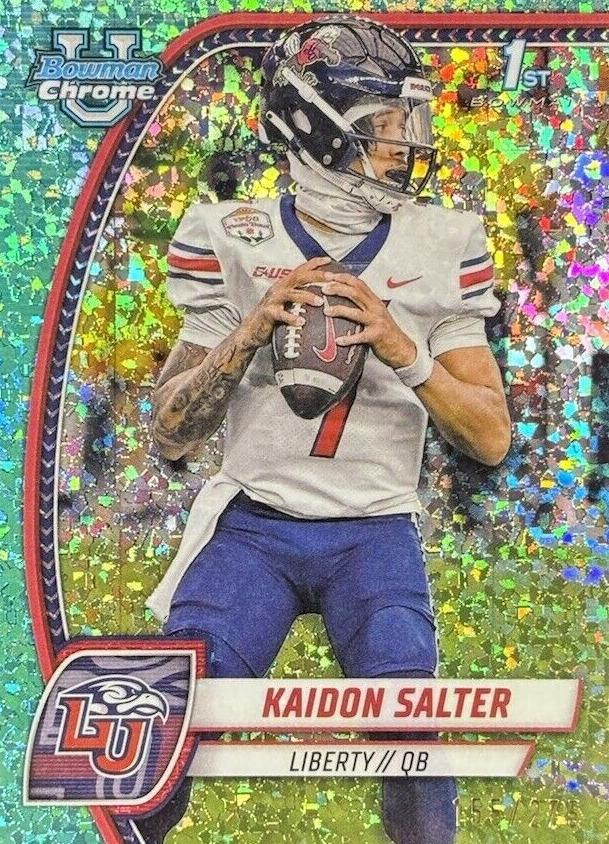 2024 Bowman Chrome University Football Aqua Mini Diamond Refractor Kaidon Salter #111