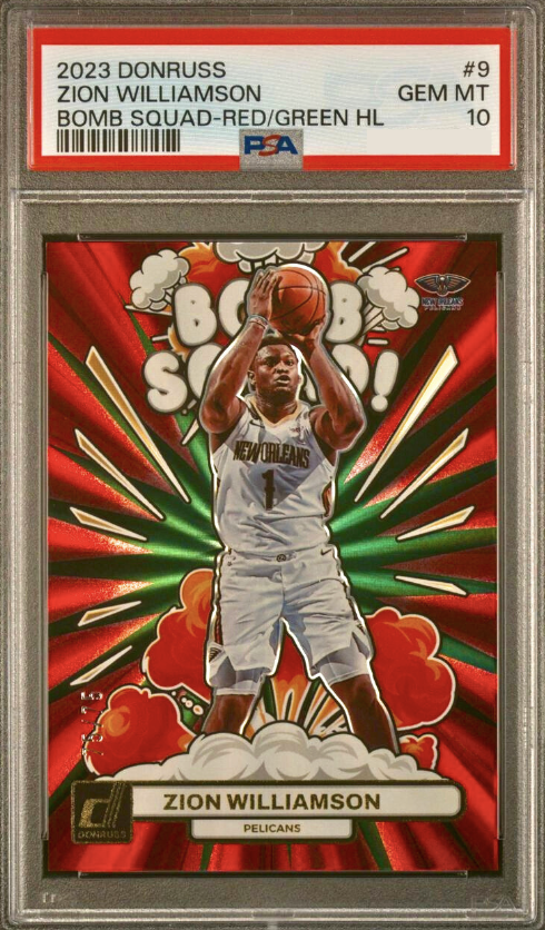 2023 Panini Donruss Basketball Holo Red and Green Laser Zion Williamson #9