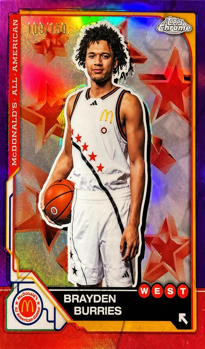 2025 Topps Chrome McDonald's All American Basketball Purple Refractor Brayden Burries #8