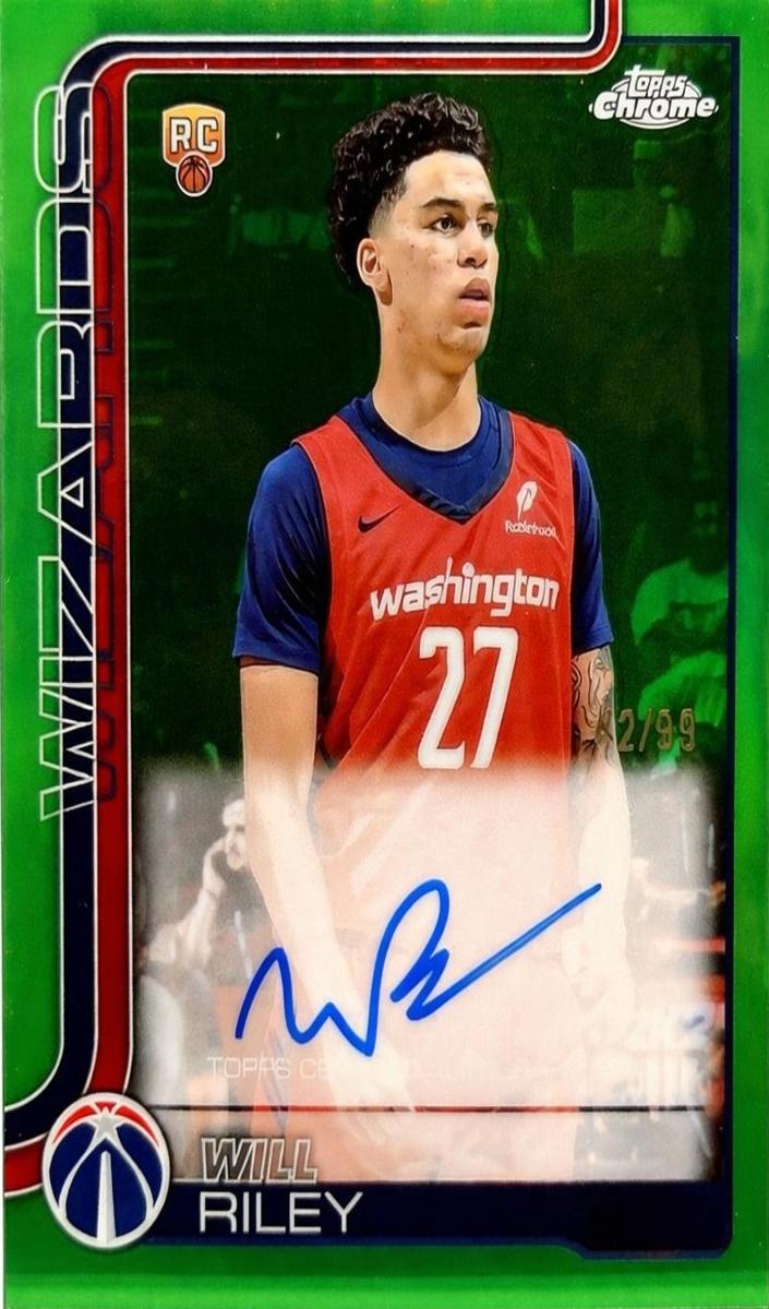 2025 Topps Chrome Basketball Green Refractor Will Riley #TCAR-WR