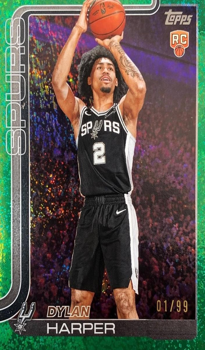 2025 Topps Basketball Green Holo Foil Dylan Harper #202 PSA 9